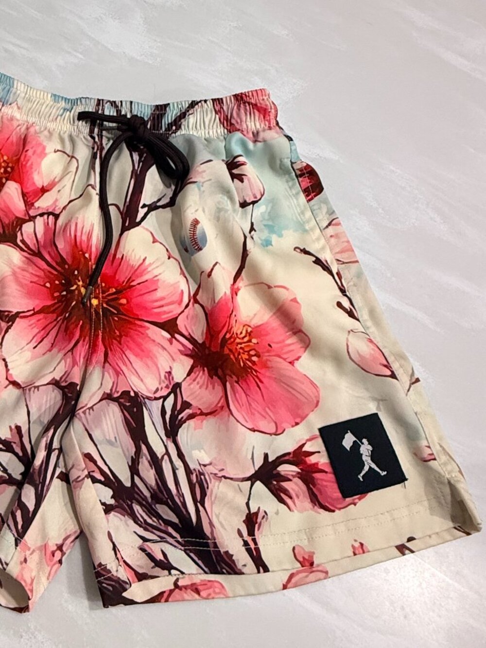 Boys Cherry Blossom Baseballism Shorts sz YL